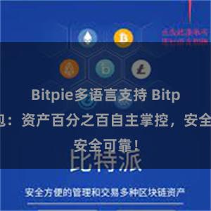 Bitpie多语言支持 Bitpie钱包：资产百分之百自主掌控，安全可靠！