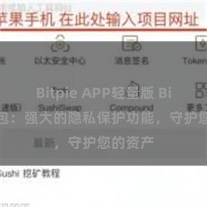 Bitpie APP轻量版 Bitpie钱包：强大的隐私保护功能，守护您的资产