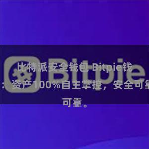 比特派安全钱包 Bitpie钱包：资产100%自主掌控，安全可靠。