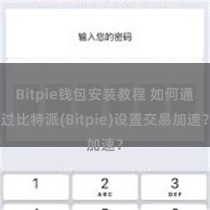 Bitpie钱包安装教程 如何通过比特派(Bitpie)设置交易加速？