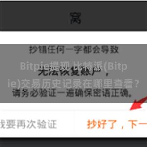 Bitpie提现 比特派(Bitpie)交易历史记录在哪里查看？